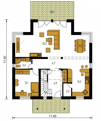 Mirror image | Floor plan of ground floor - PREMIER 176
